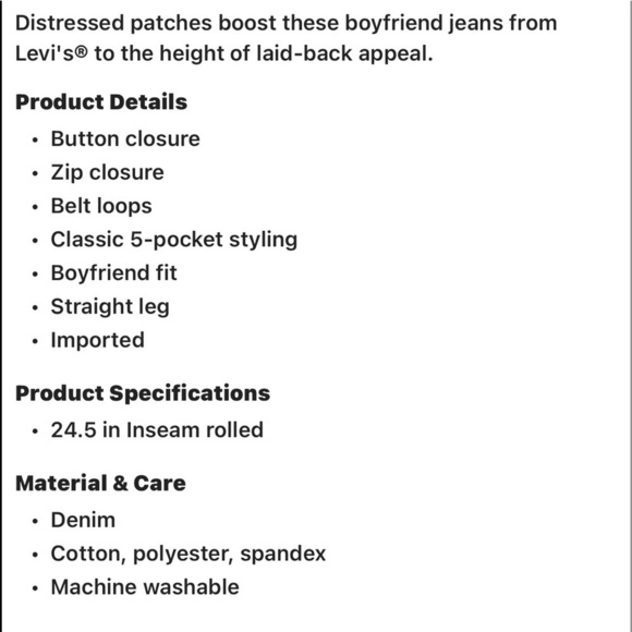 Levi’s Distressed Boyfriend Jeans 32x27 EUC - Picture 7 of 8